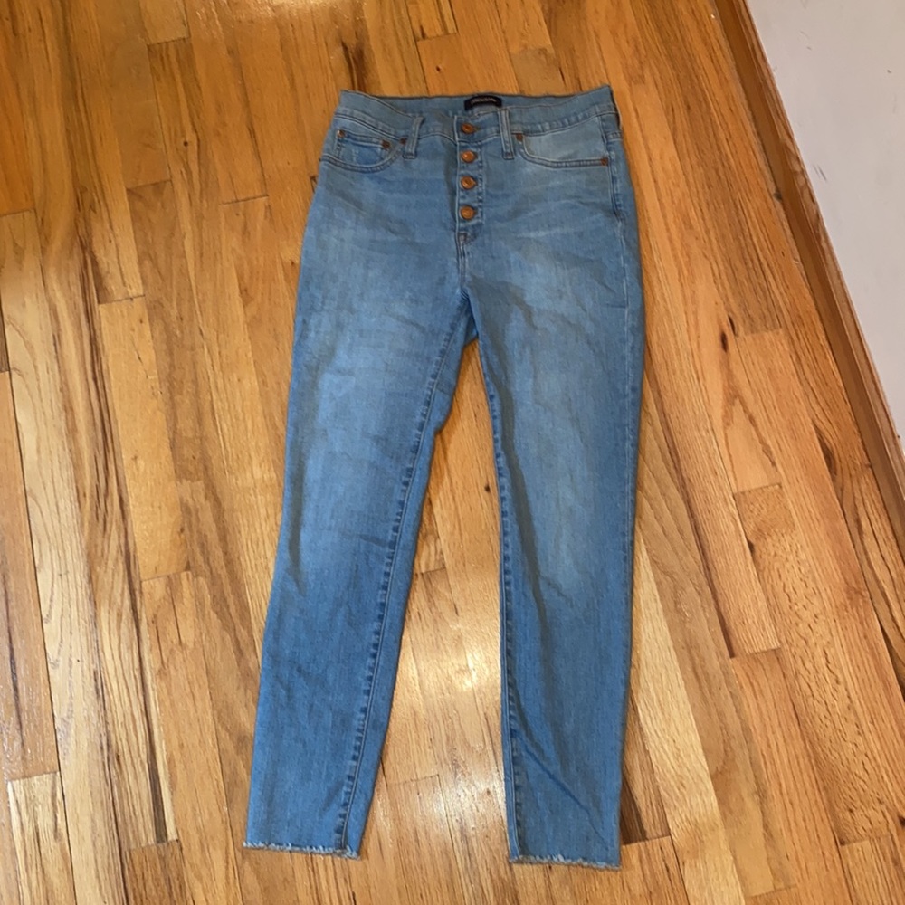 J Crew 9’’ High-rise tooth pick jeans size 28